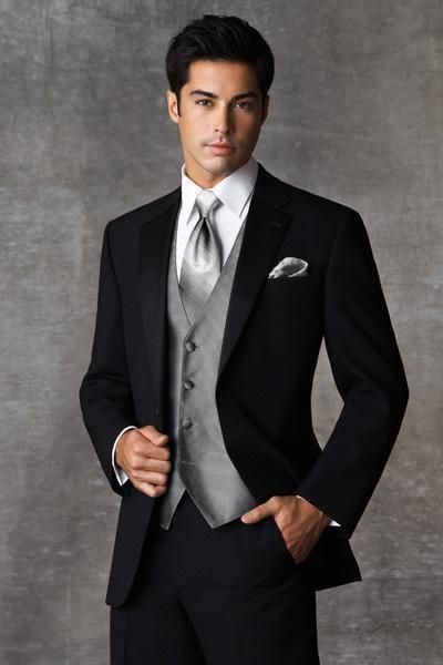 High Quality Two Buttons Black Groom 