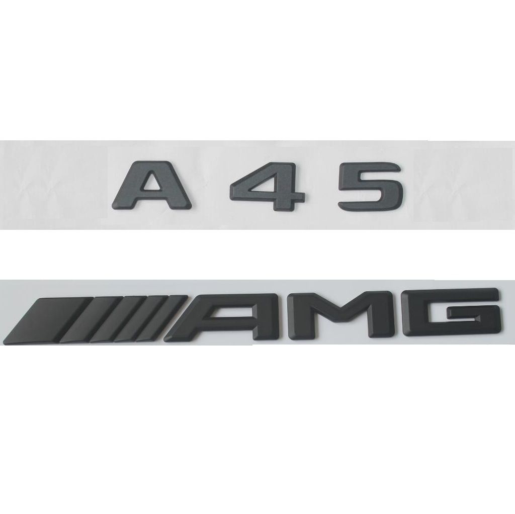 Black Matt A45 //////AMG Letters Trunk Emblem Badge Sticker For Benz A45 AMG