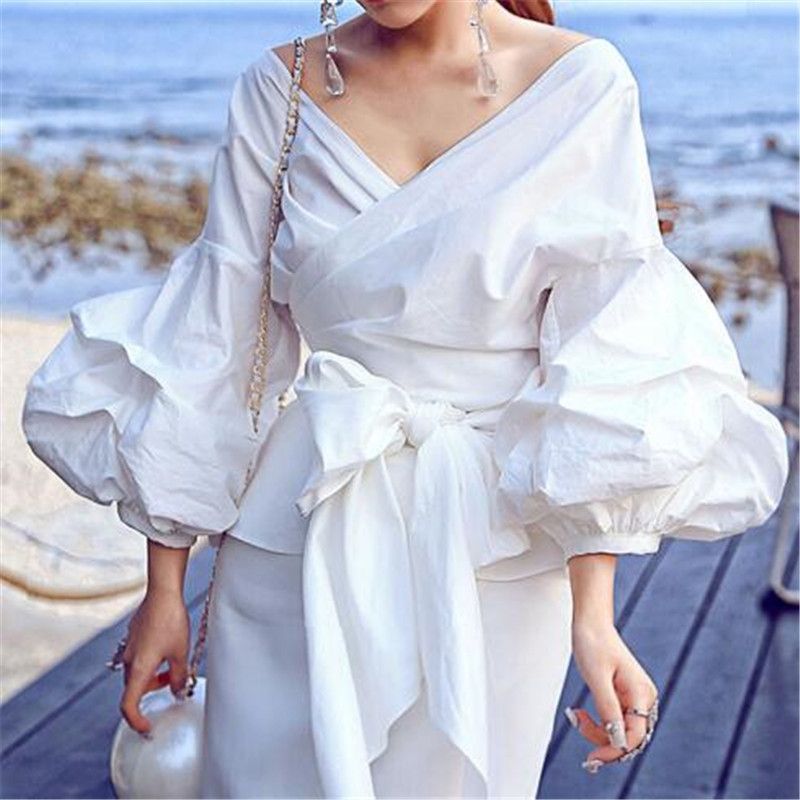 plus size white wrap top