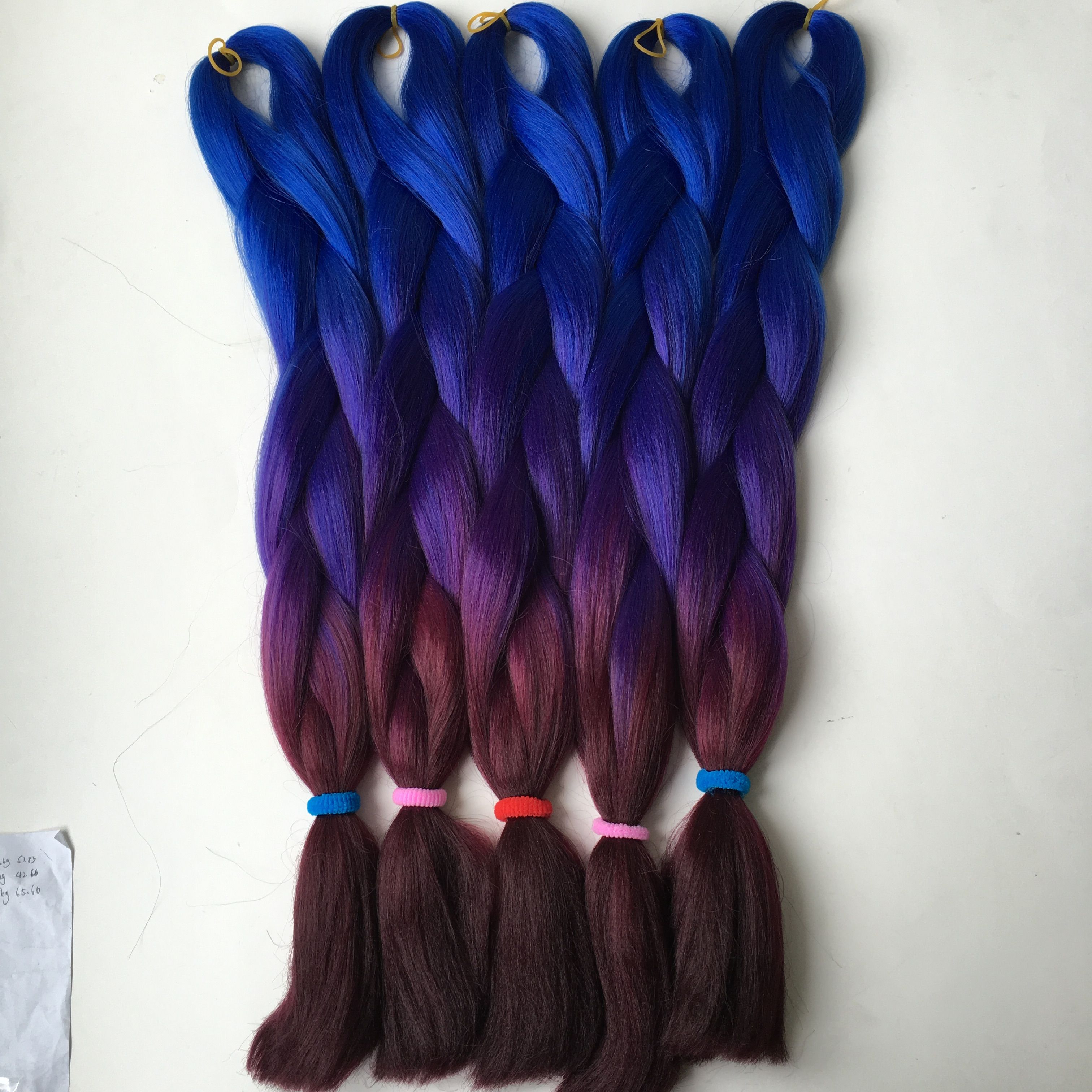 Kanekalon Jumbo Braiding Hair Dark Blue Purple And Bur Color High