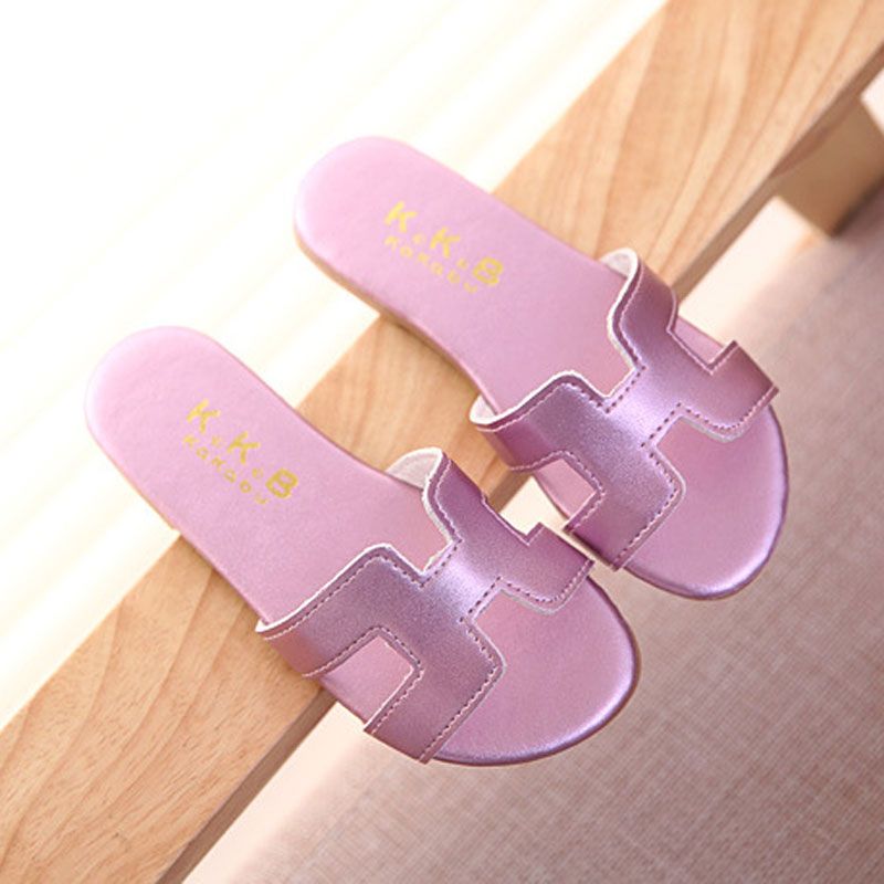 girls leather slippers
