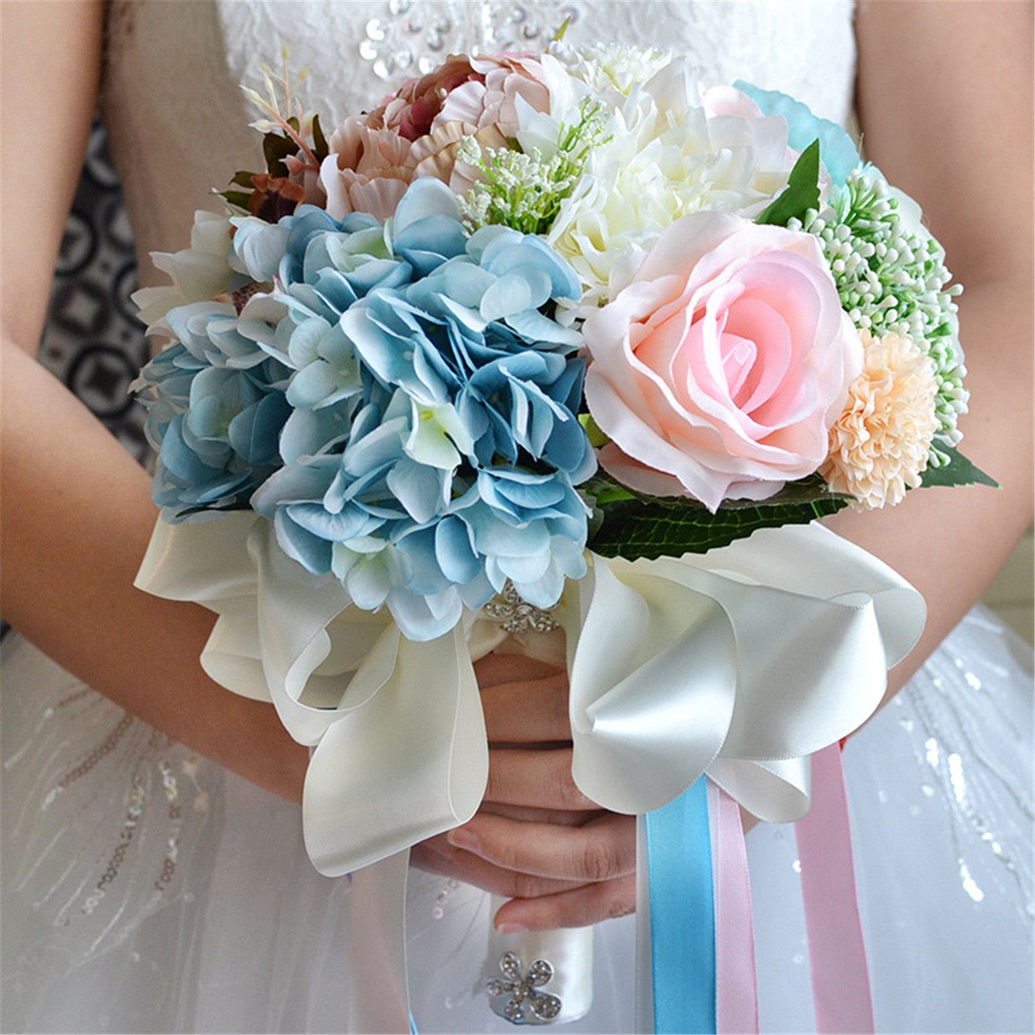 Wf053 New Boho Beach Wedding Flowers Bouquet Bridesmaid Wedding