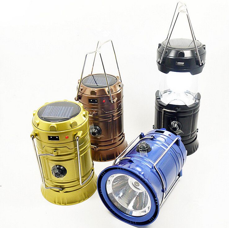 New Outdoor Collapsible Solar Lanterns Camping Lantern Flashlight