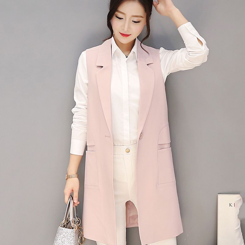 pink sleeveless jacket
