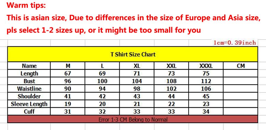 Mens Polo T Shirt Size Chart