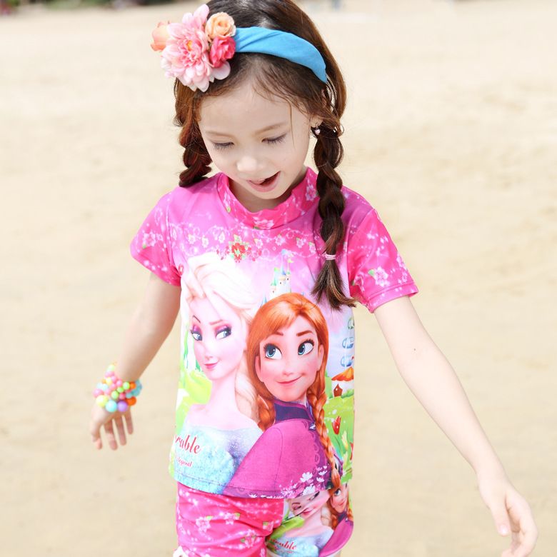 girls short sleeve swimsuit