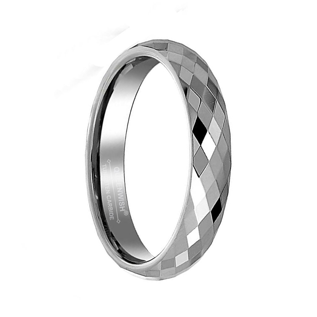 Tungsten Wedding Engagement Anniversary Bridal Band with Multi Prism Design Ring