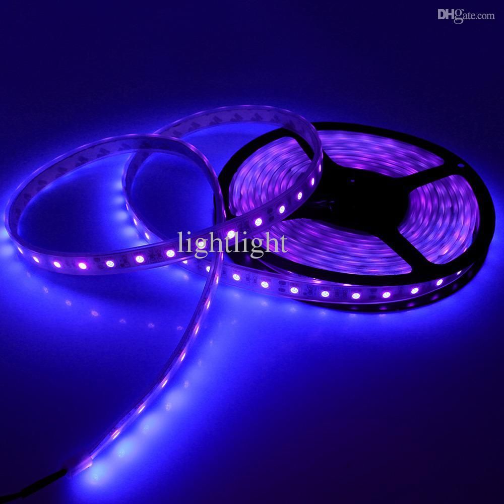 5M 5050 UV Ultraviolet LED Blacklight Waterproof Night Fishing Strip Lights Lamp 
