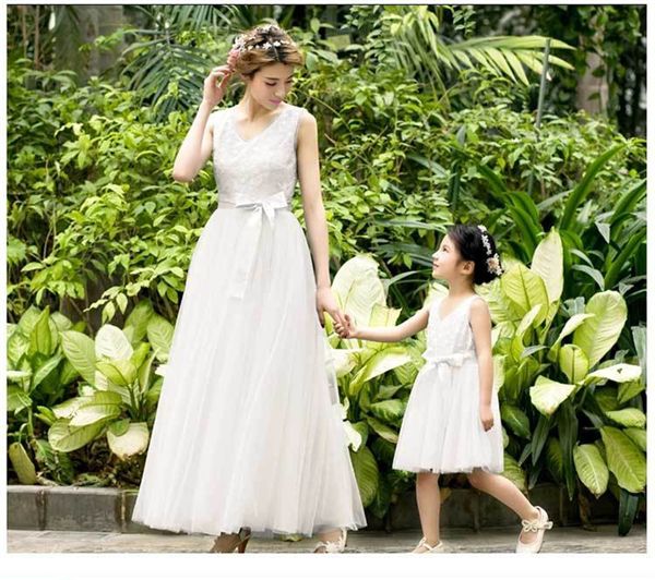 white dress for mom and daughter