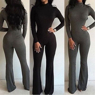 turtleneck long sleeve jumpsuit