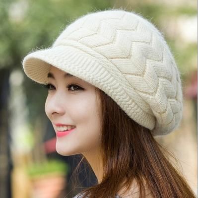 womens knit hat with brim