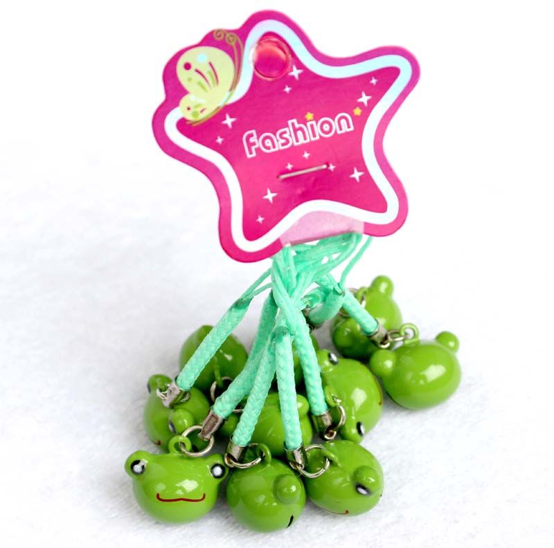 New 100pcs Cartoon 2 Color Keroppi frog Head Copper Small Bell With Straps Cellphone Purse Handbags Accessories Charms Jingle Bells Gift New 100pcs Cartoon 2 Color Keroppi frog Head Copper Small Bell With Straps Cellphone Purse Handbags Accessories Charms Jingle Bells Gift
