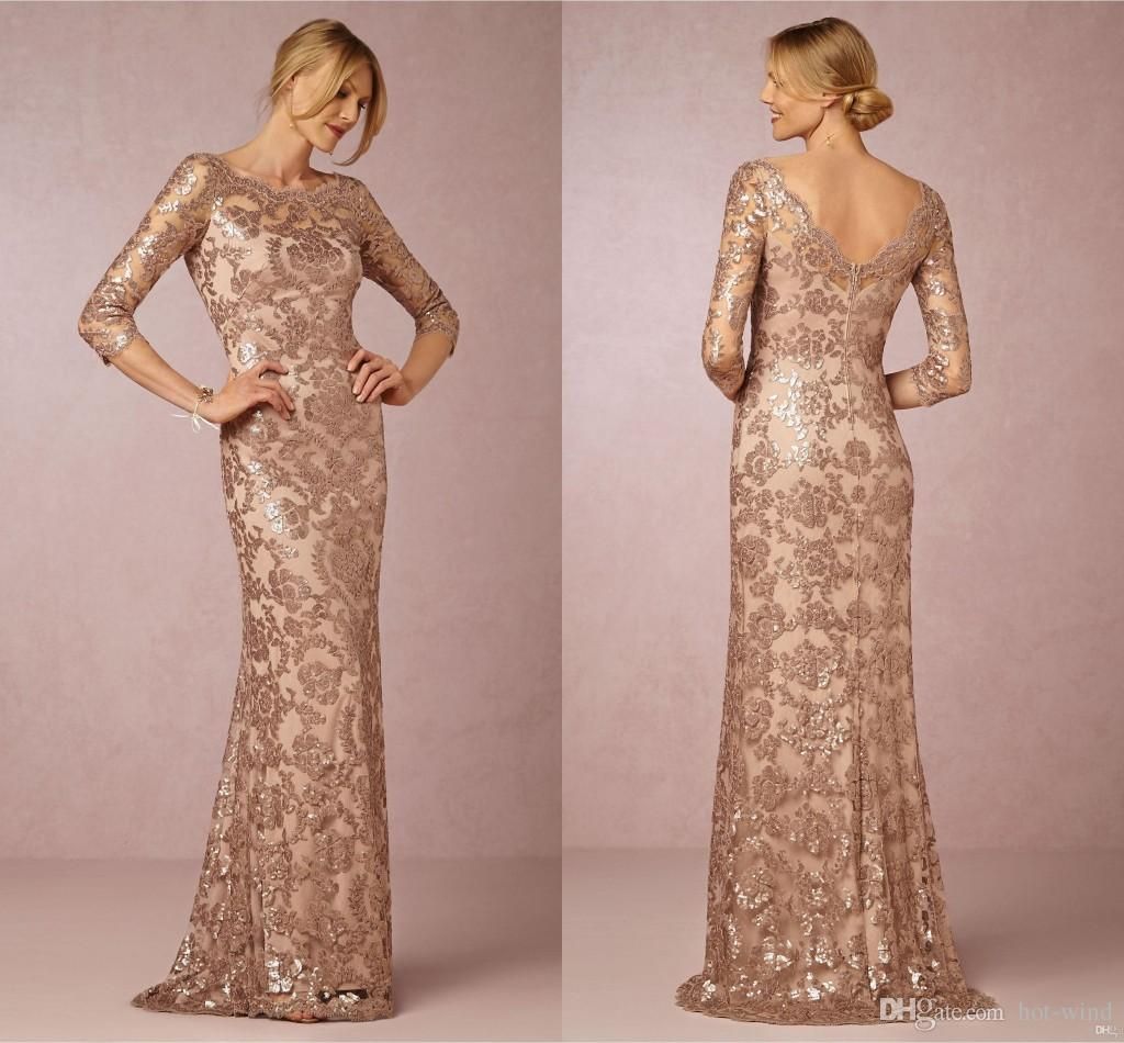 gold mother of the bride dresses with sleeves