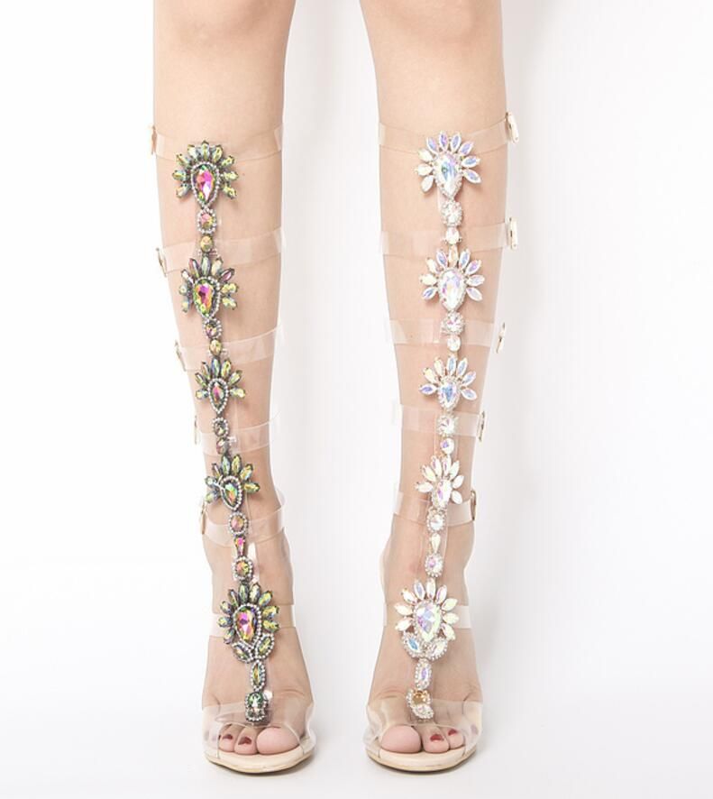 clear gladiator heels