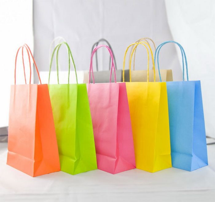 gift bags and paper