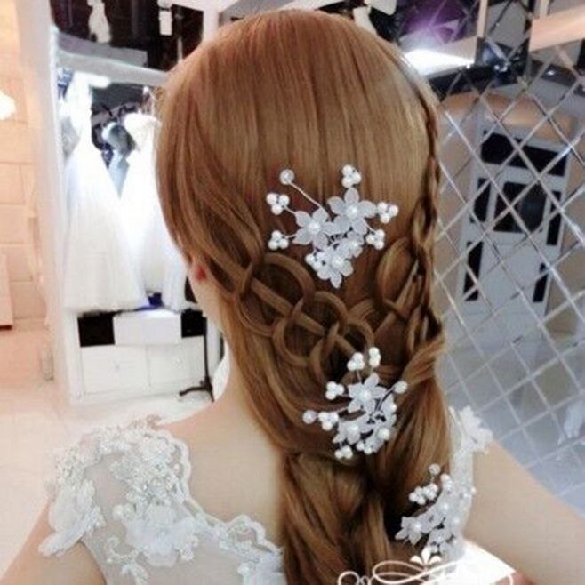 2019 Flower Pearl Hairpins Bridal Wedding Hair Accessories Women