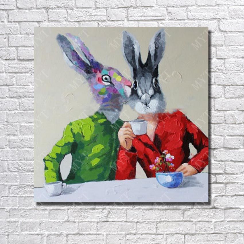 satin al el cizim en kaliteli el sanatlari ev dekor tavsan hayvan kafasi insan vucudu soyut resim yagliboyalar tl56 33 tr dhgate com