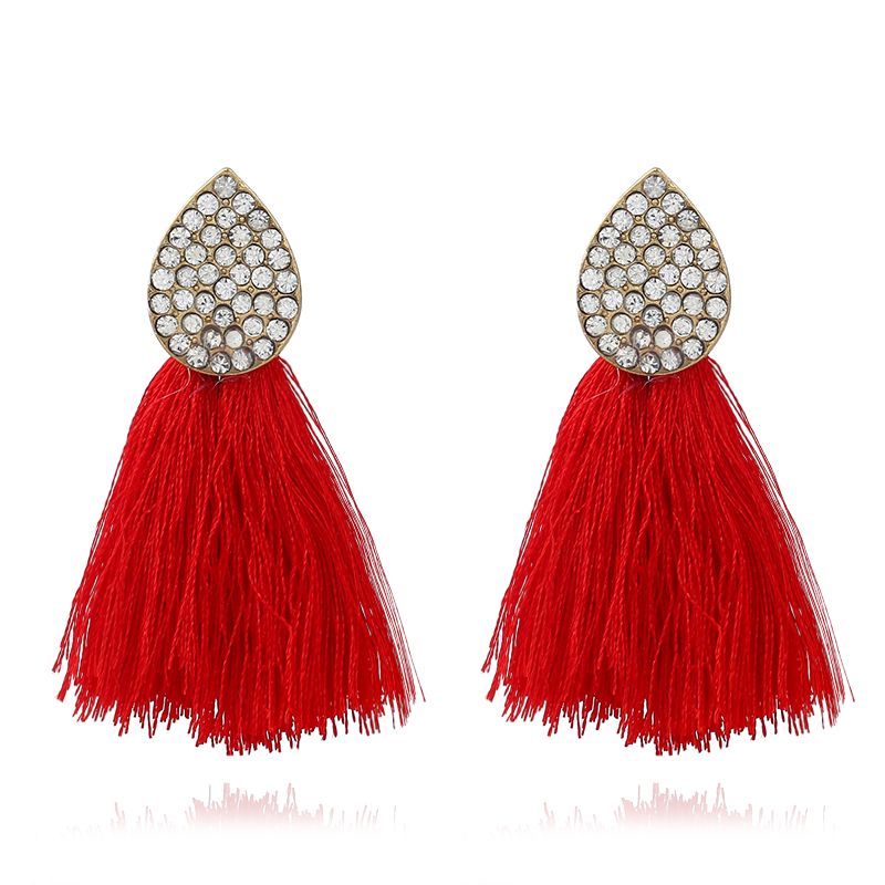 teardrop gold and red drop earrings dangle earrings gold drop earrings with red enamel teardrop earrings Drop earrings ethnic