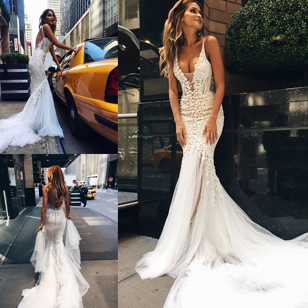 Pallas Couture 3d Floral Detail Mermaid Wedding Dresses Autumn