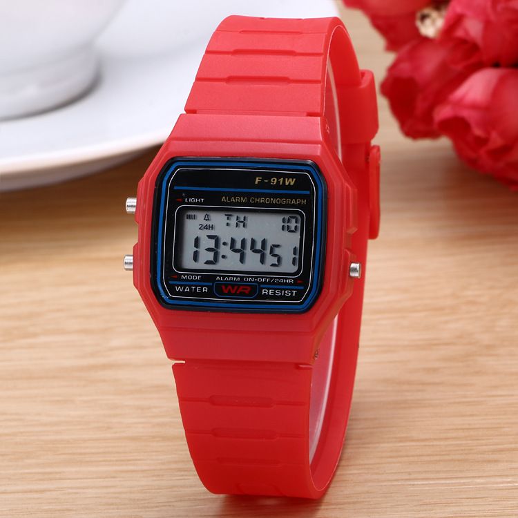 casio f91w red