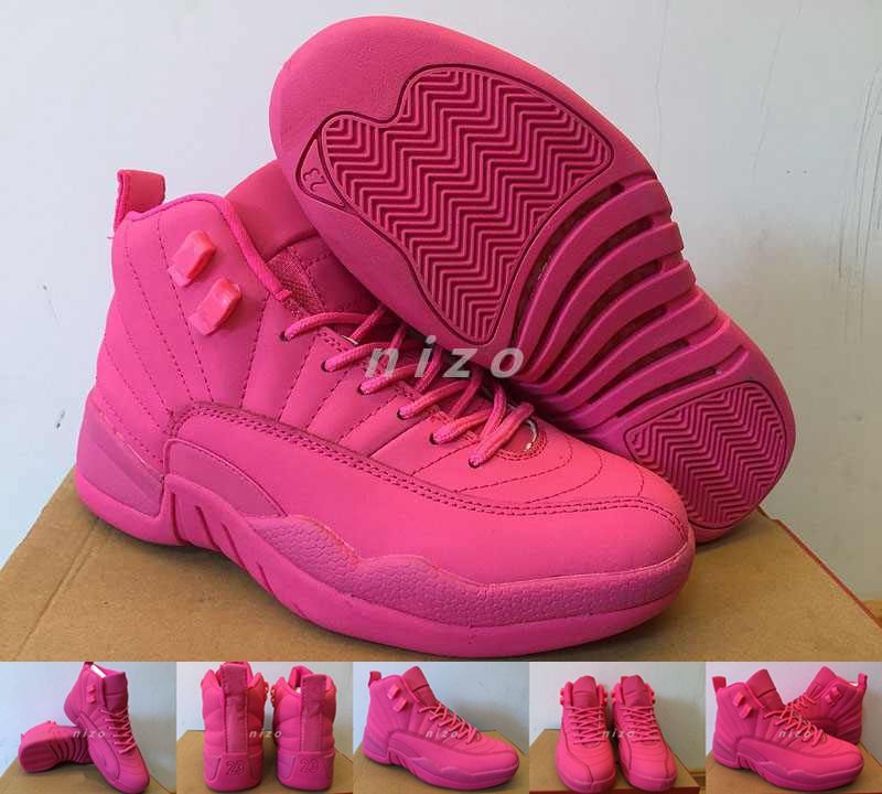2016 Womens Retro 12 Rose Red Basketball Shoes Retros 12 GS Valentines