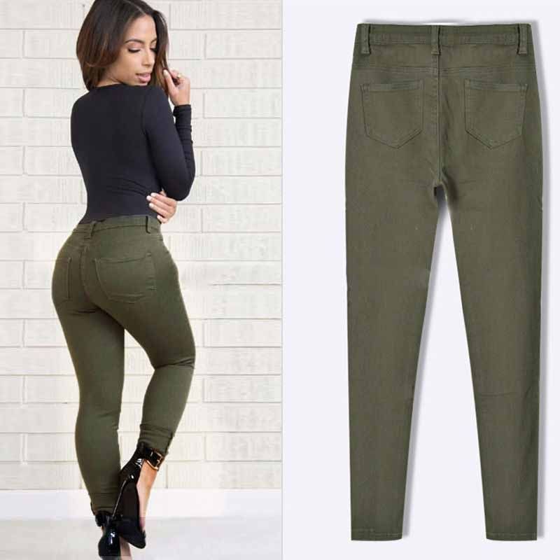 army green high waisted jeans