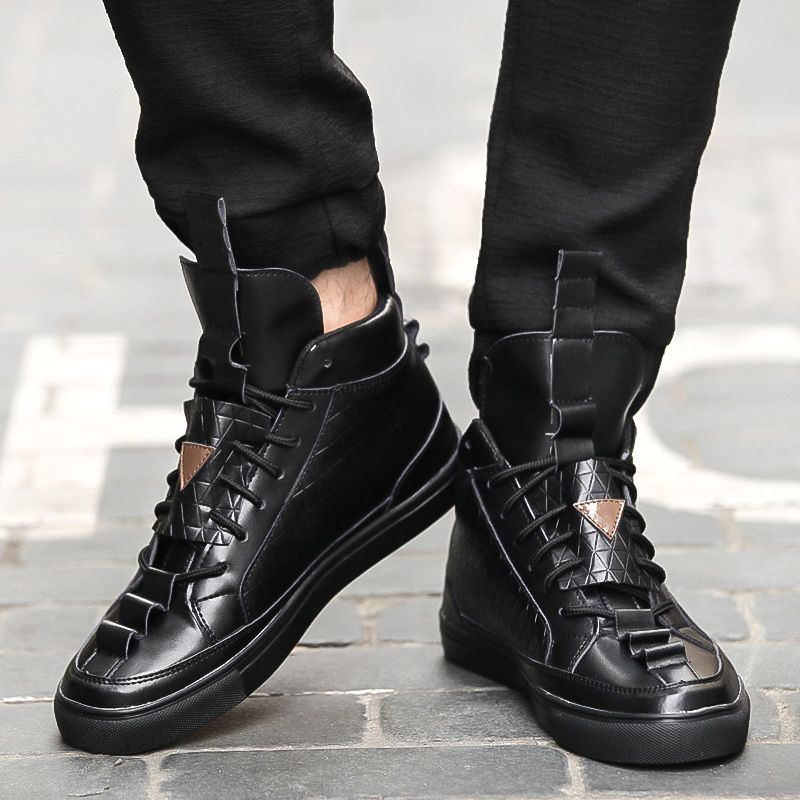 2015 nuevas zapatillas deporte de la marca Patrick Mohr Hombres cuero genuino del triángulo