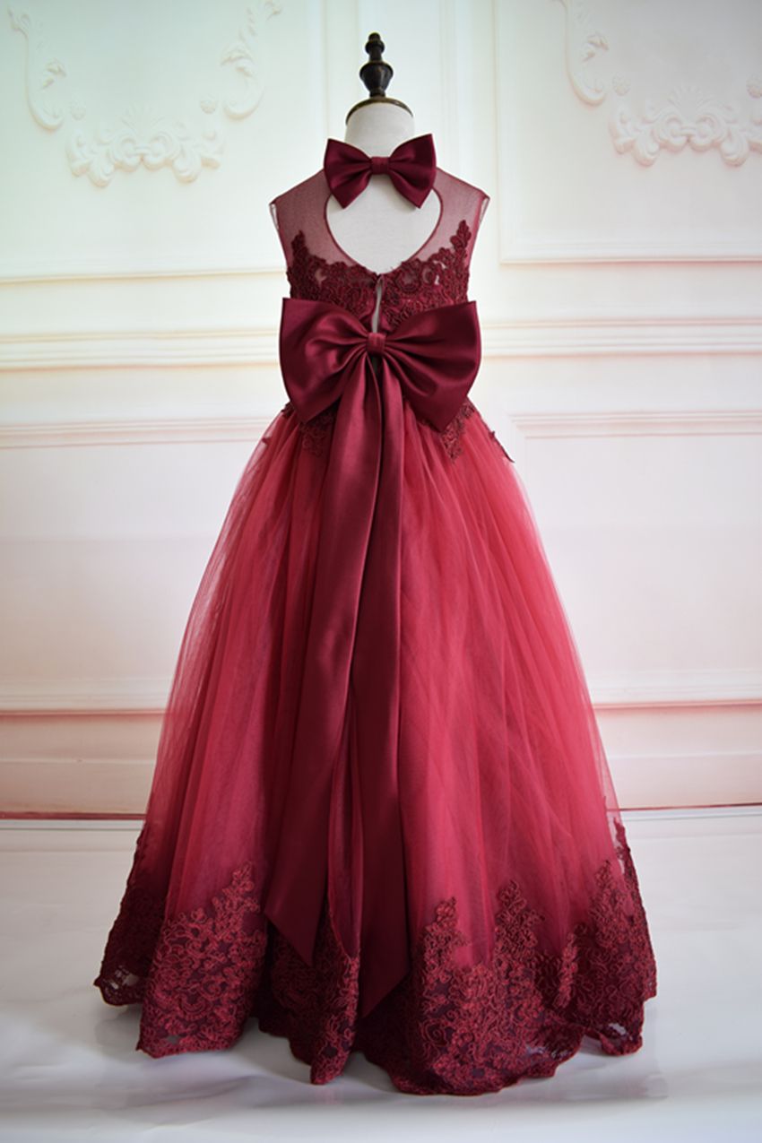 wine flower girl dresses