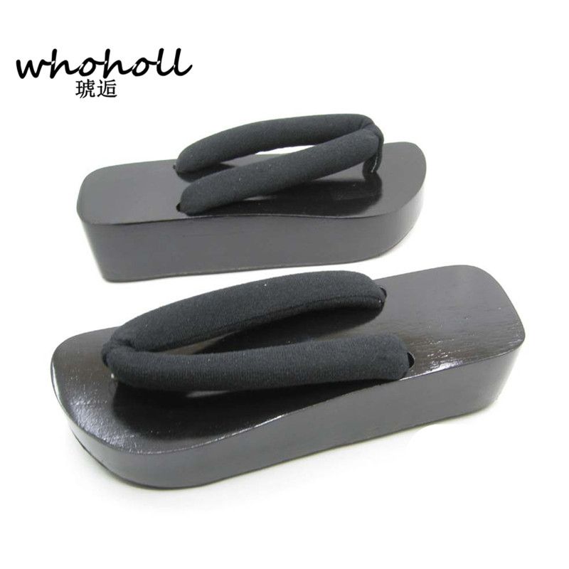 black platform flip flops