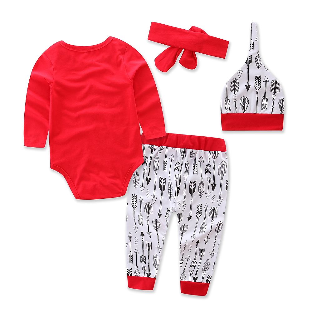 Grosshandel Neugeborenes Baby Weihnachten Kleidung Sets Kleinkind Jungen Madchen Langarm Strampler Pfeil Hosen Hut Stirnband 4 Stuck Xmas Kleidung Sets Outfits Von Babywarehouse 10 1 Auf De Dhgate Com Dhgate
