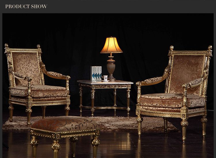 Fabricante clásico francés de muebles, sala de estar, clásico sillón, muebles clásicos de madera, muebles reales