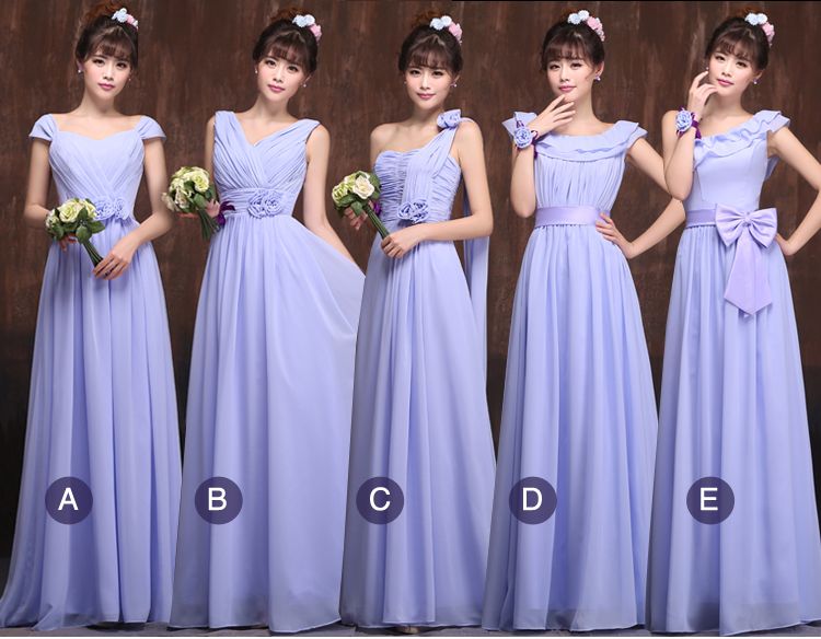 violet gown for bridesmaid