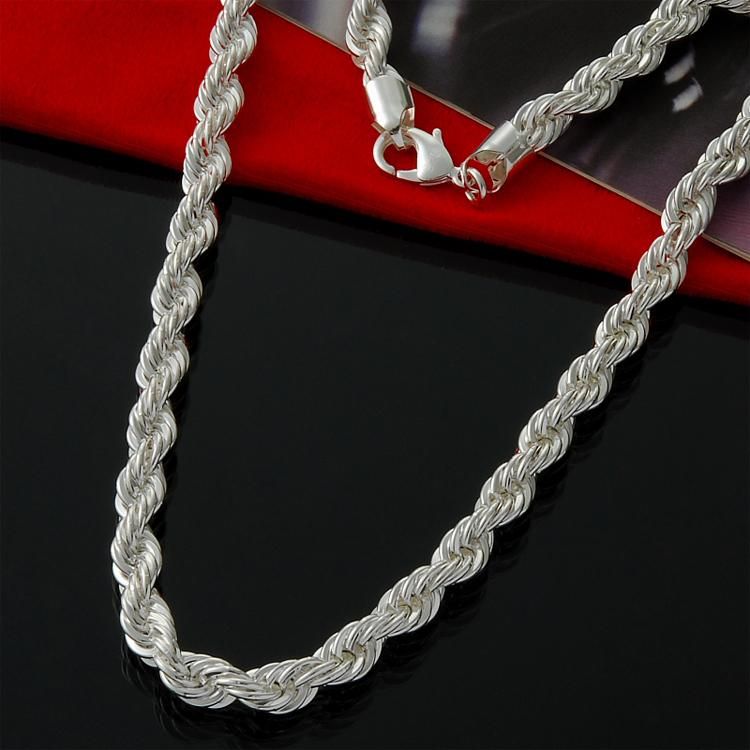 LF NF CF 5mm silver rope twist spacer beads 50 100 or 200 