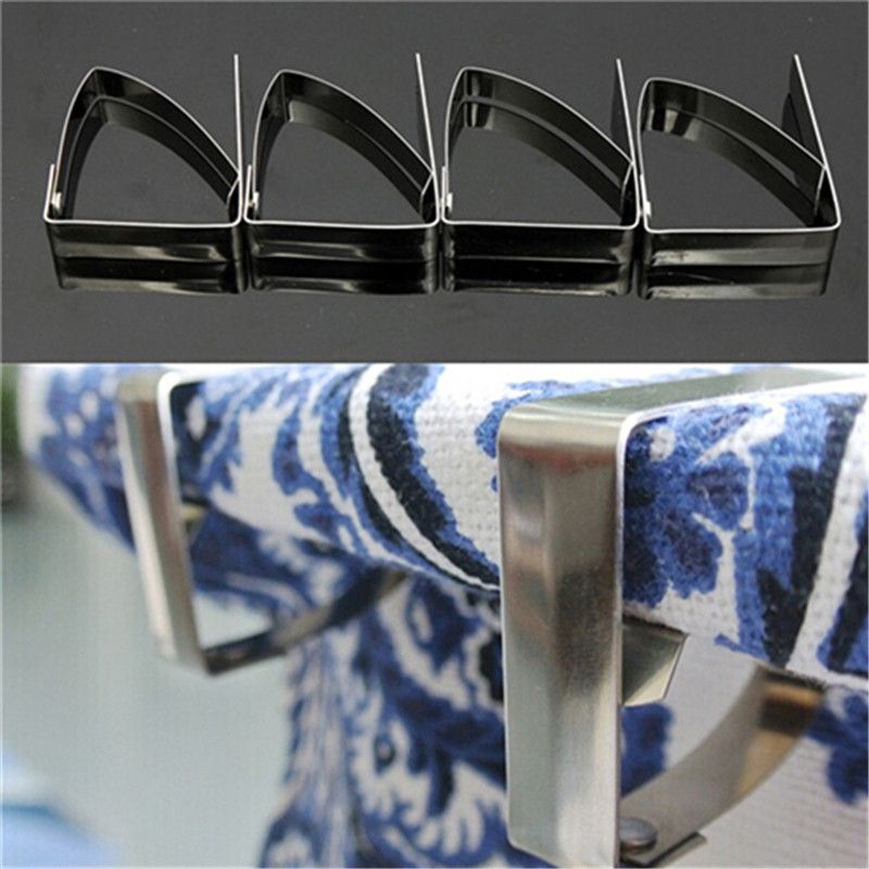 Set Of 4 Stainless Steel Table Cloth Clip Clamps For Home Pratry