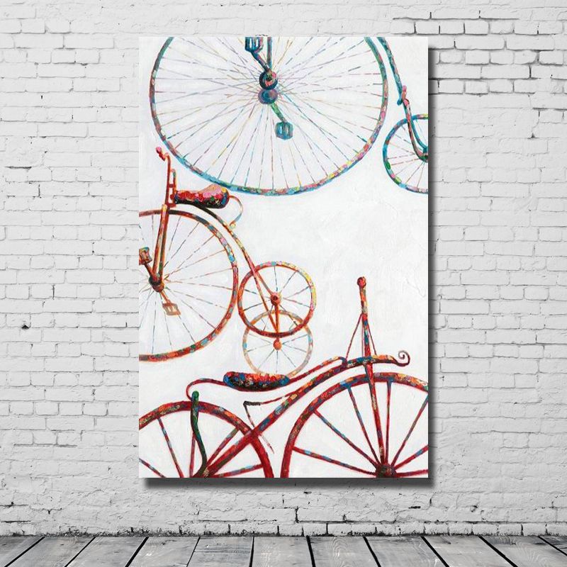 2020 New Design Bicycle Art Painting Hand Made Canvas Oil Painting Living Room Wall Decor Cheap Modern Wall Pictures No Framed From Dafenoilpaintingyeah 21 36 Dhgate Com