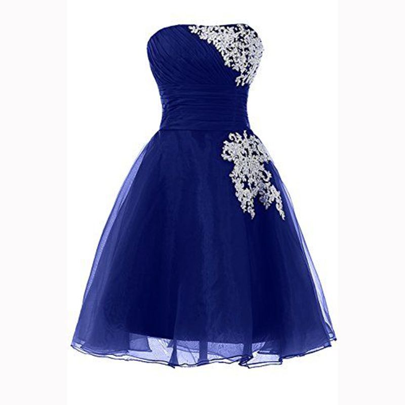 Simple Short Dresses Juniors Royal Blue Long