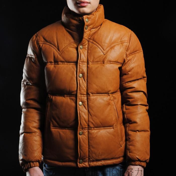 Buy Best And Latest Gender Japanese Genuine Leather Down Jackets Stand