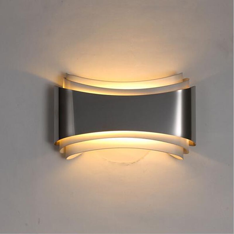 compre las luces led de pared modernos para sala de estudio dormitorio de acero inoxidable 6w acrilico decoracion del hogar de la lampara de pared
