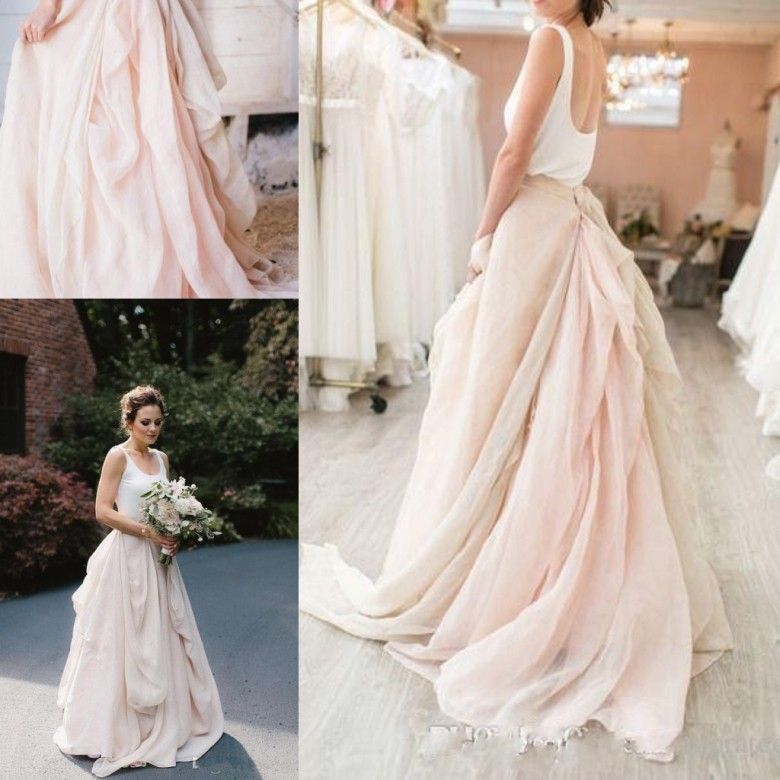 simple blush wedding dress