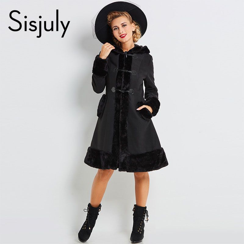 Whole Sisjuly Women European Winter Coats Gothic Long Sleeve Single Ted Slim Black Hooded Coat Autumn Solid Jacket Overcoats Hot From Hongyeli 36 85 Dhgate Com Whole Sisjuly Women European Winter, Gothic Long Winter Coats