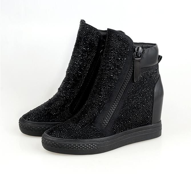 rhinestone wedge sneakers