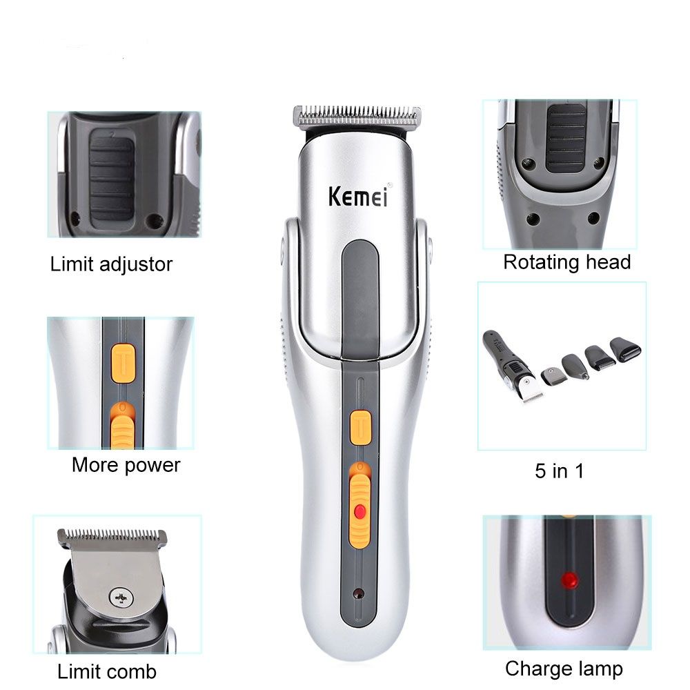 Electric Washable Hair Clipper Rechargeable Hair Trimmer Shaver