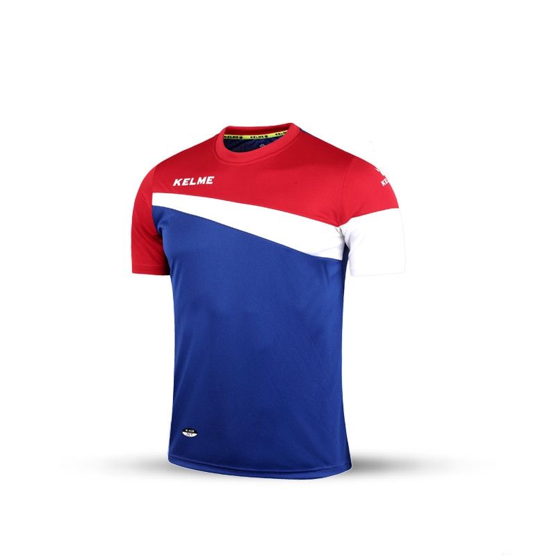 blue and red football jersey