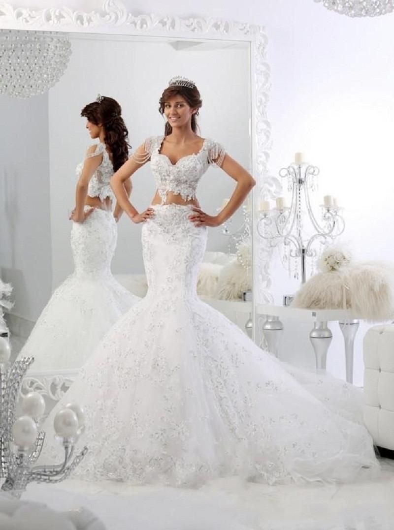 two piece mermaid wedding dress