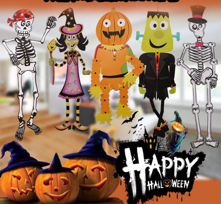 2019 Halloween Props Hanging Paper Grim Decoration Diy Skeleton