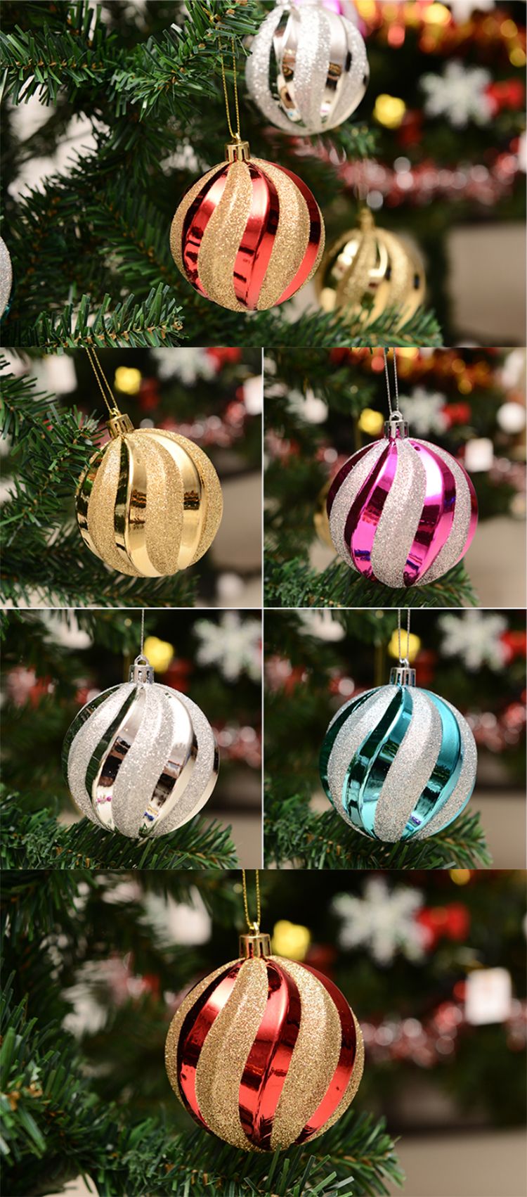 New Year Christmas Balls Christmas Tree Decoration Ornament t Hanging Ball 8cm wholesale with