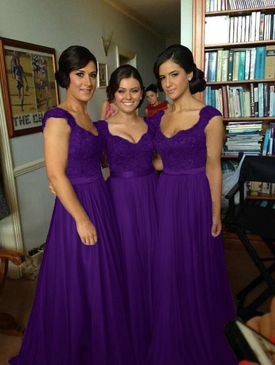 royal blue and purple bridesmaid dresses