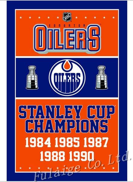 2019 Edmonton Oilers Stanley Cup Champions Flag 3ft X 5ft