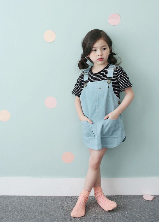 Best Quality Girls Clothing Set T Shirt Suspender Skirt Summer Denim Clothes Kids Garment