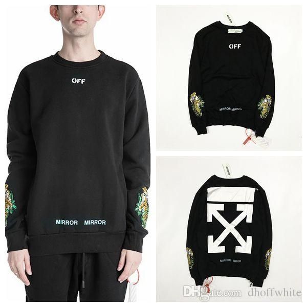 off white tiger embroidered sweatshirt